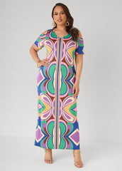 Tall Cold Shoulder Printed Maxi Dress