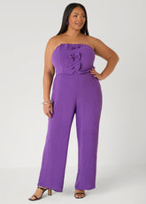Strapless Bow Embellished Jumpsuit