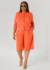 Button Detailed Crepe Jacket