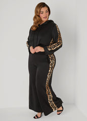 Animal Striped Wide Leg Pants