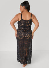 Floral Lace Lingerie Gown