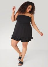Strapless Smocked Ruffled Romper