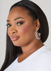 Clover Silver Tone Hoop Earrings