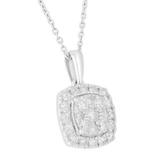 1 Carat Round Lab Grown Halo Diamond Pendant Necklace