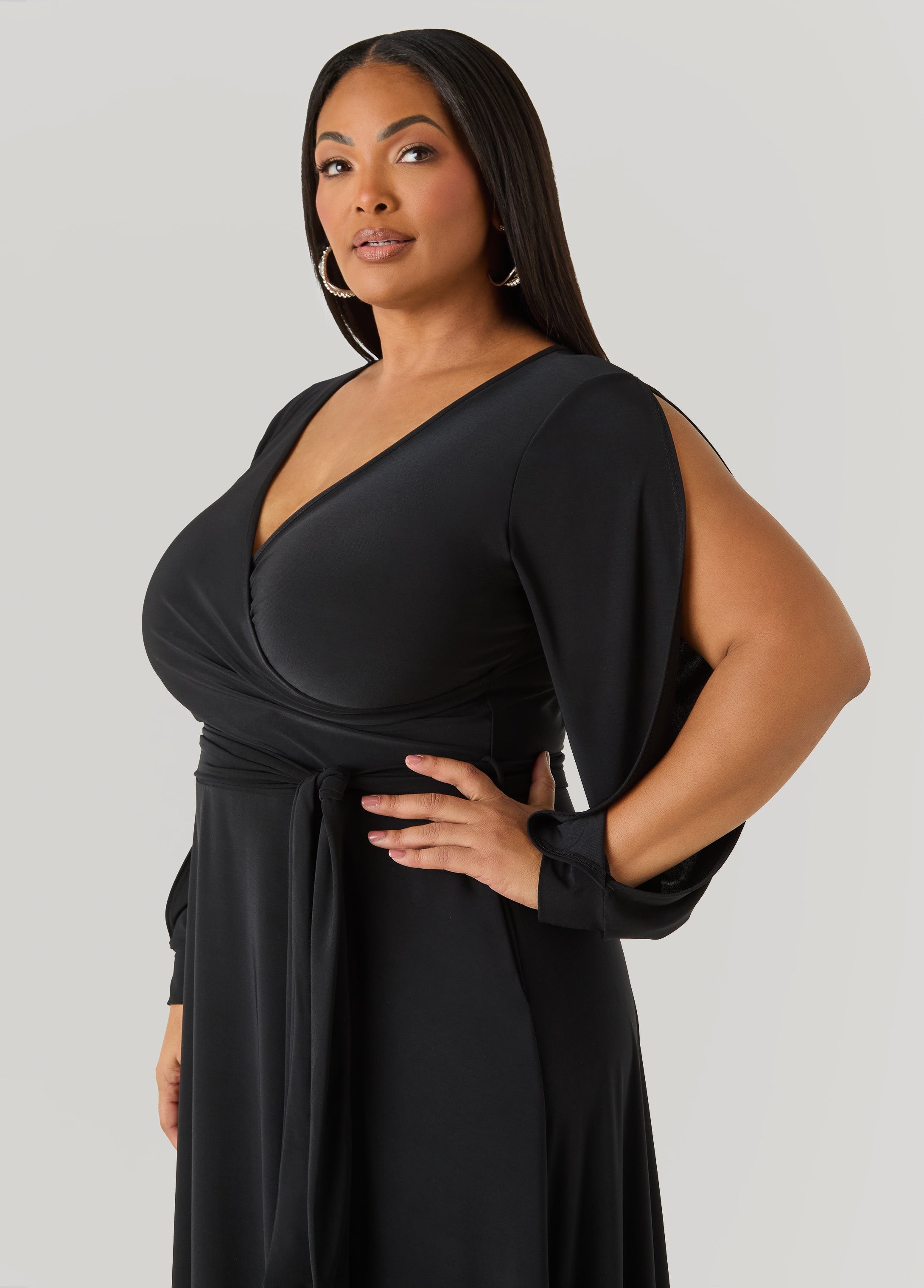 Tall Split Sleeve A Line Maxi Dress