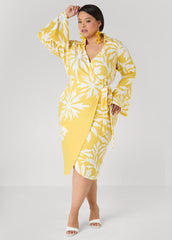 Floral Print Wrap Dress