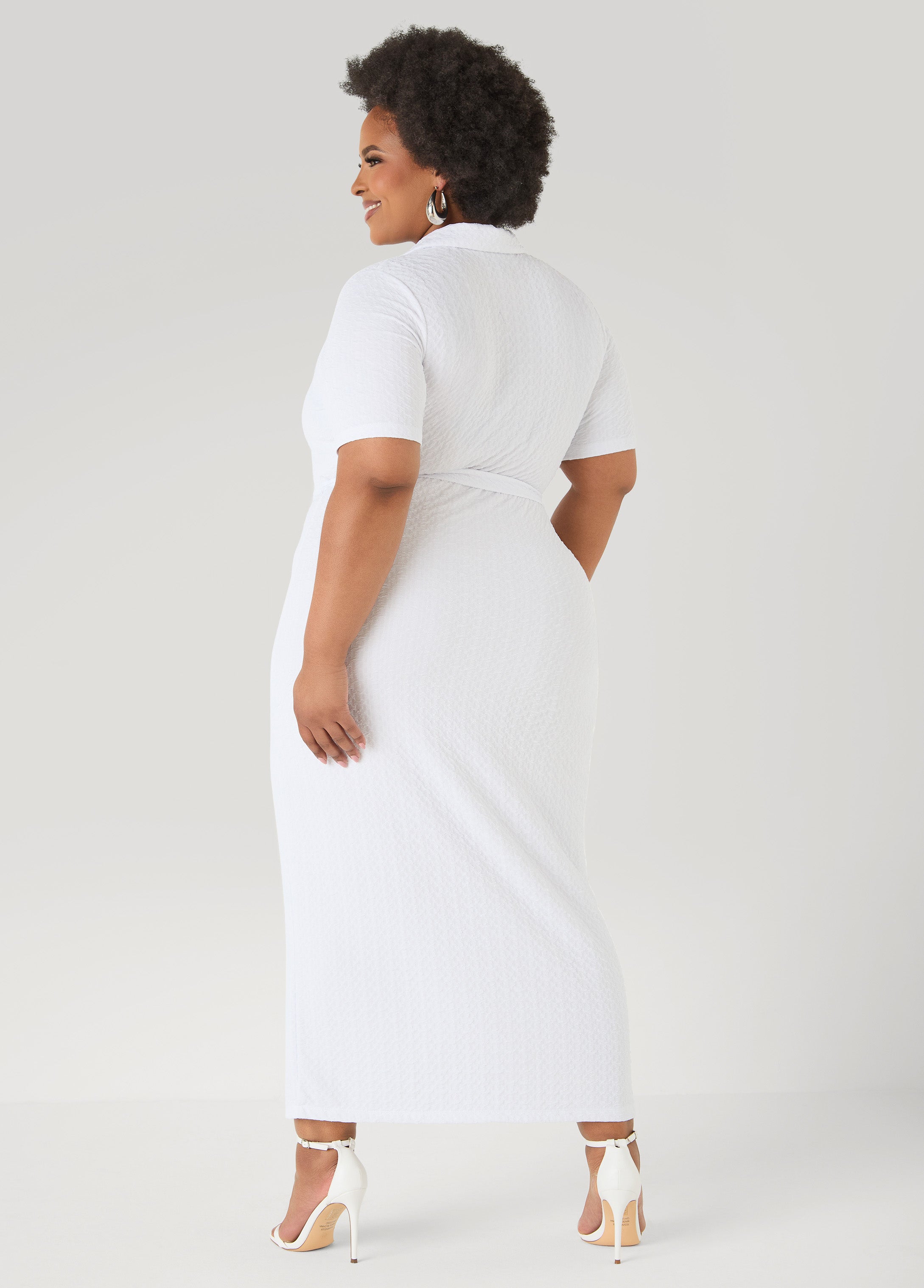 Textured Maxi Shirtdress