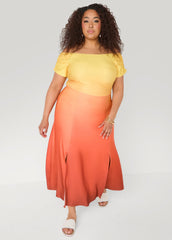 Tall Ombre Off The Shoulder Maxi Dress