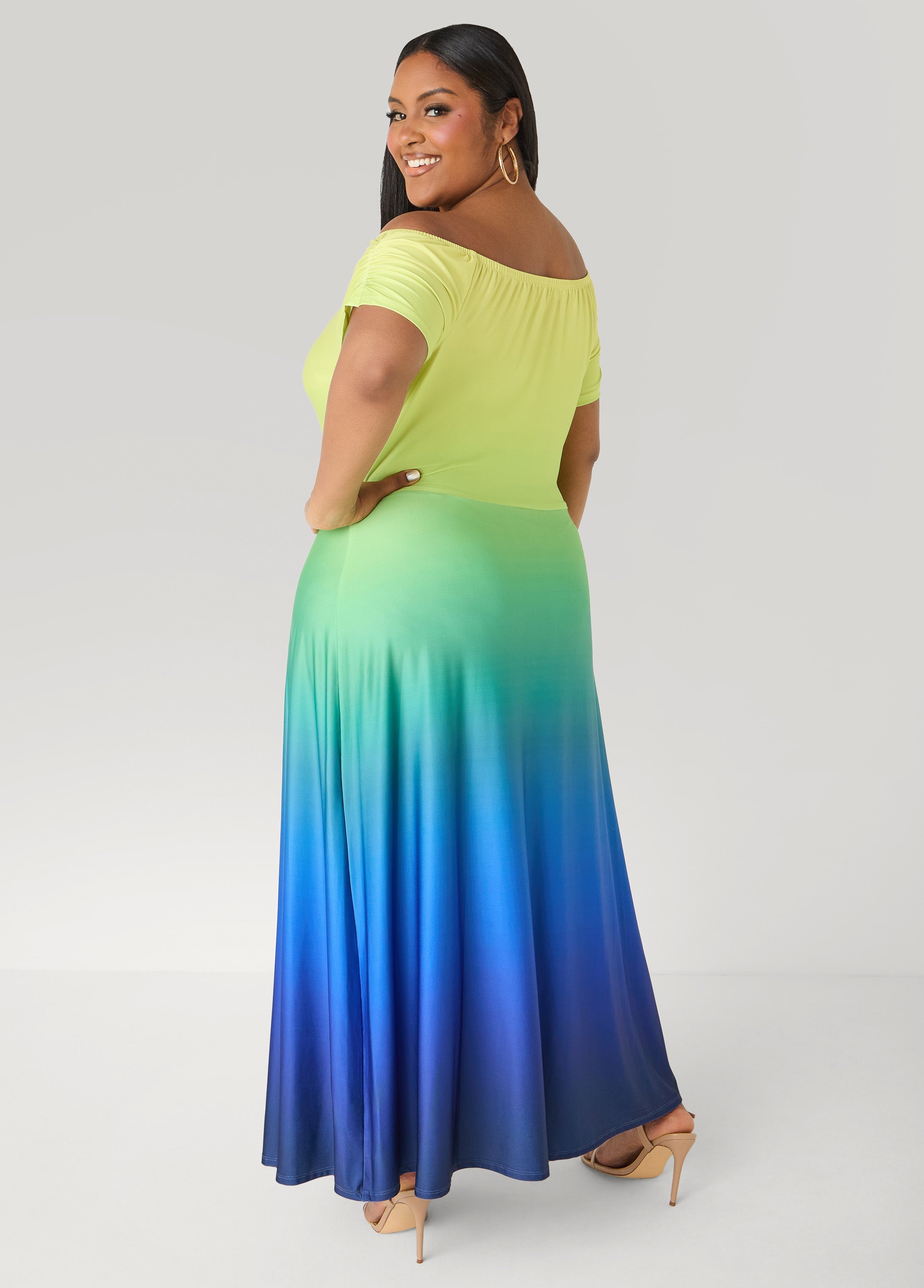 Tall Ombre Off The Shoulder Maxi Dress