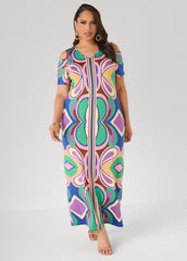 Tall Cold Shoulder Printed Maxi Dress
