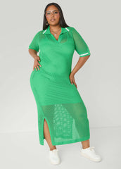 Open Knit Maxi Dress