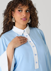 Two Tone Swing Shirtdress