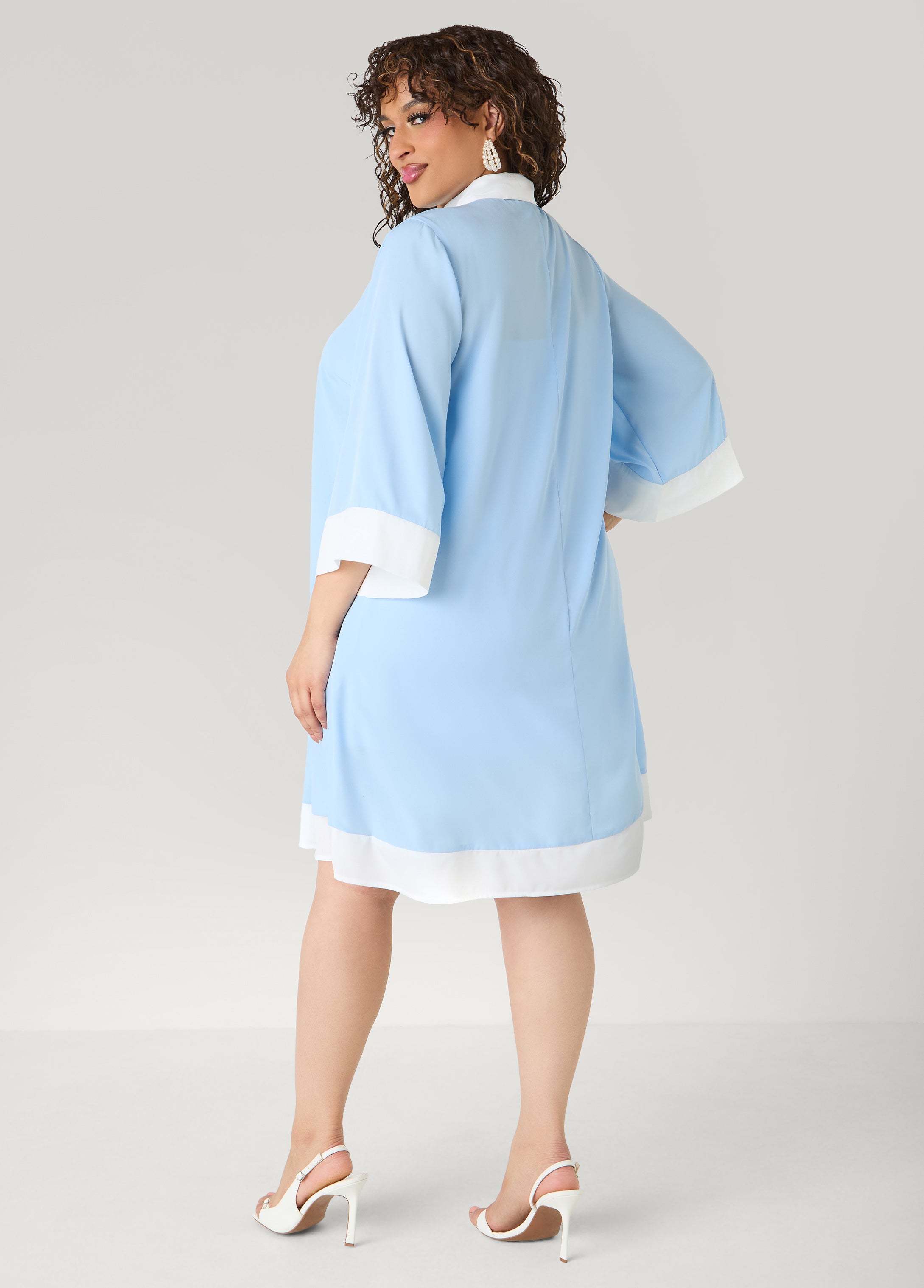 Two Tone Swing Shirtdress
