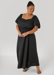 Bubble Sleeved A Line Dress