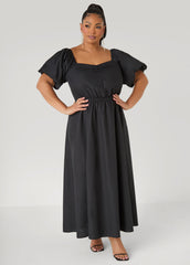 Bubble Sleeved A Line Dress