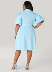 Crochet Paneled A Line Shirtdress