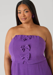 Strapless Bow Embellished Jumpsuit