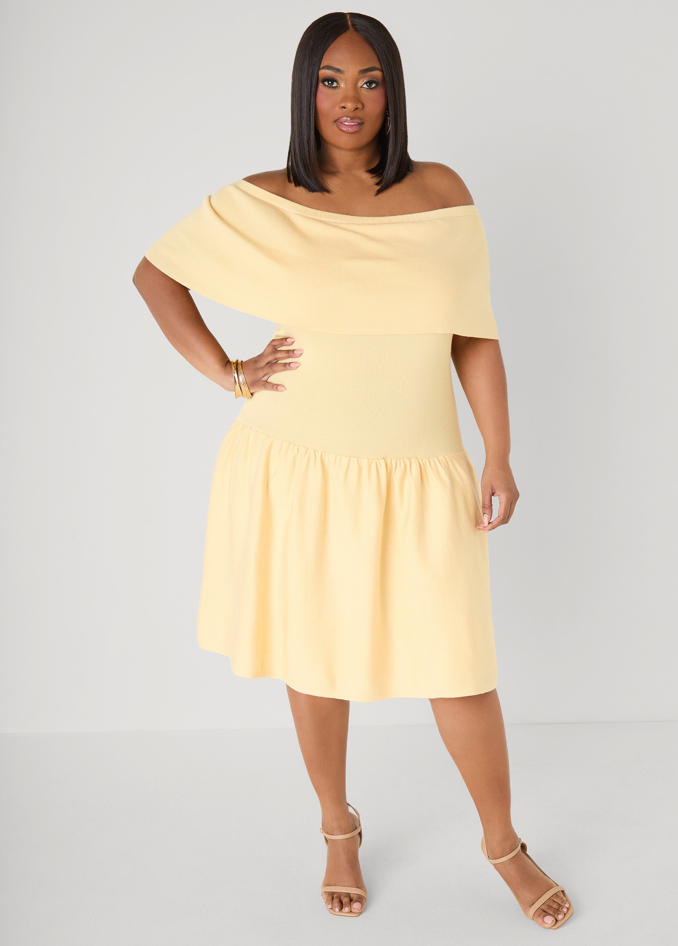 Off The Shoulder Sweater Dress