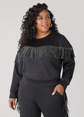 Studded Fringe Pullover