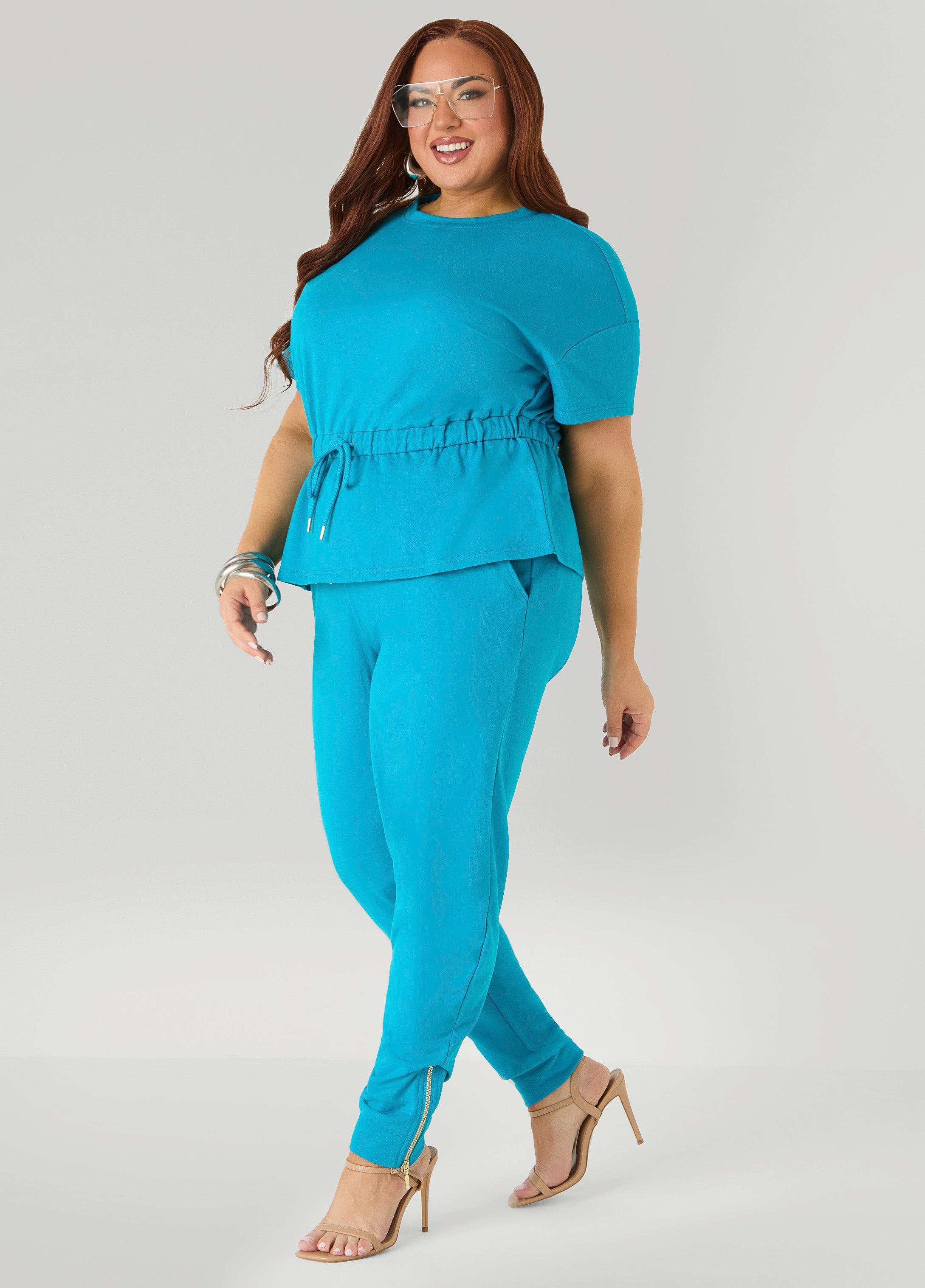 Drawstring Peplum Sweatshirt