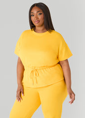 Drawstring Peplum Sweatshirt