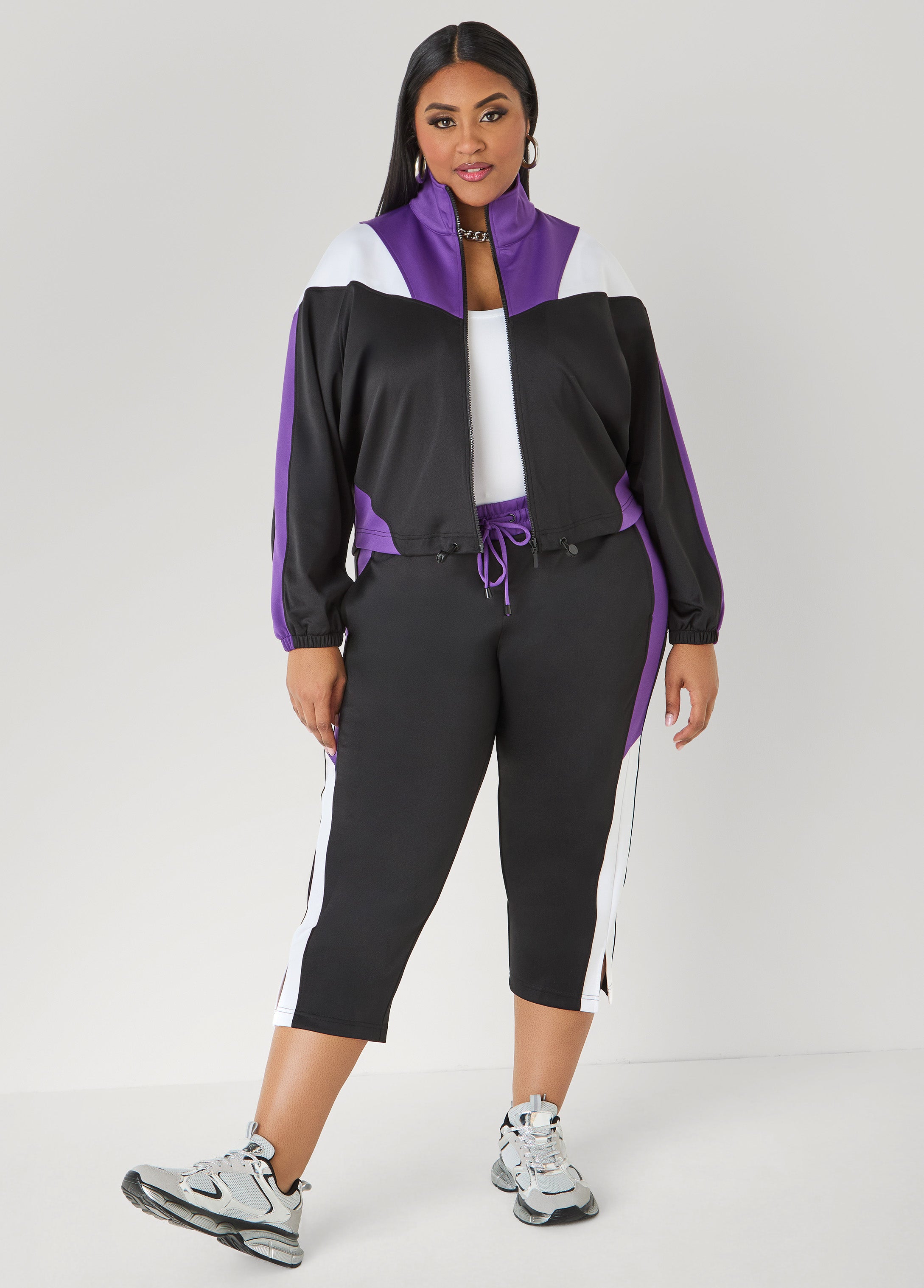 Side Split Colorblock Capris