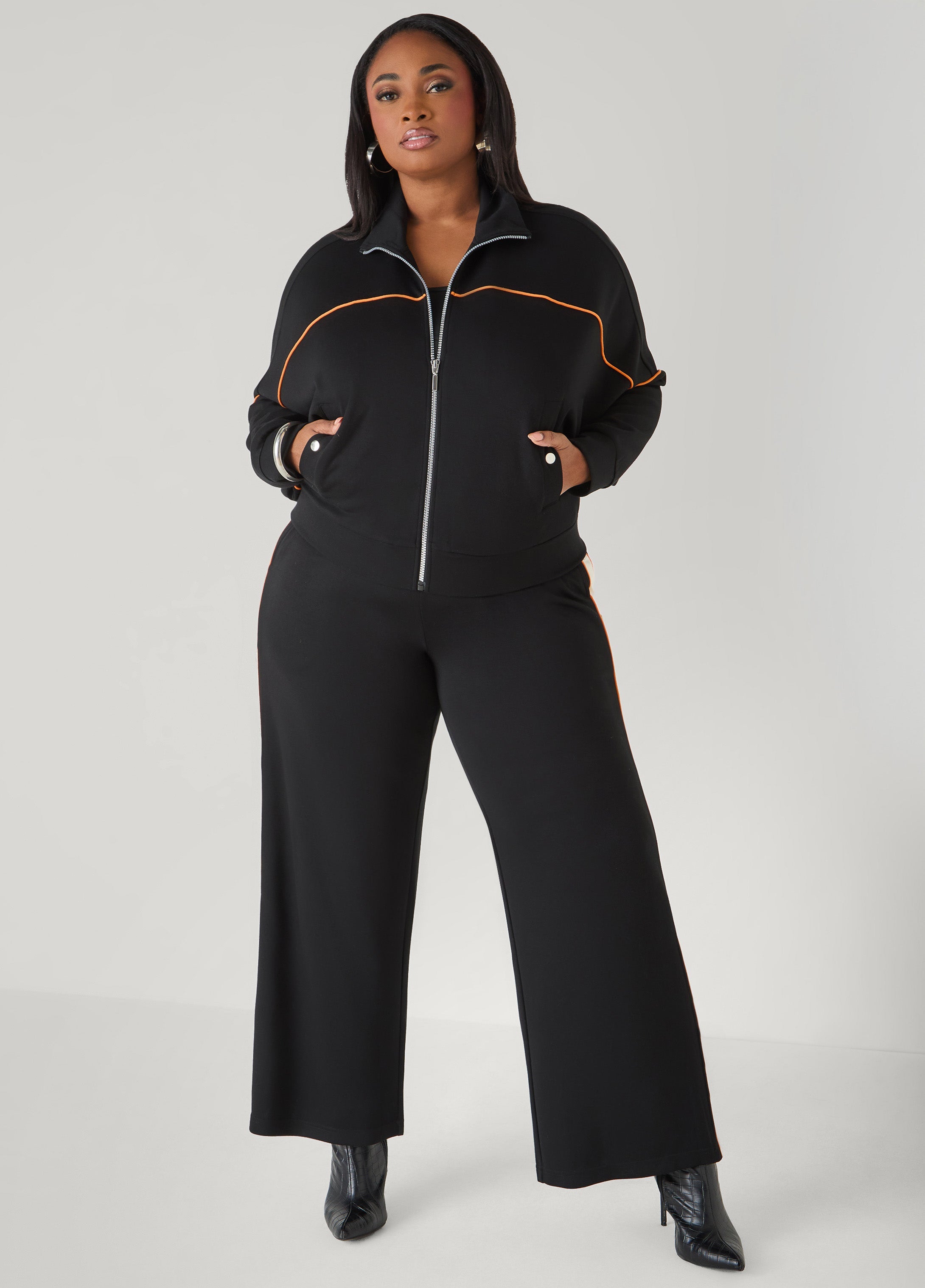 Piped Jersey Track Jacket