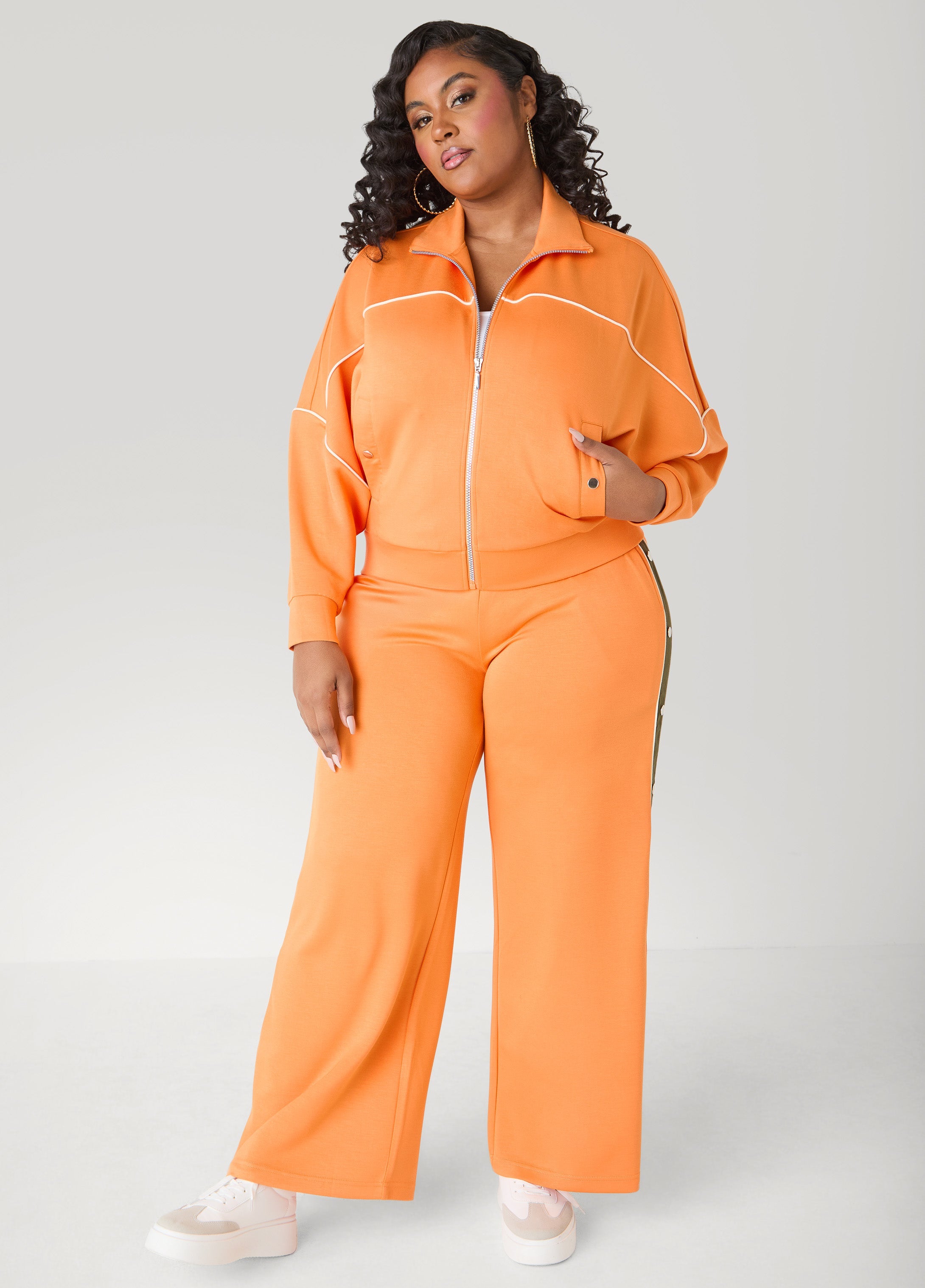 Piped Jersey Track Jacket