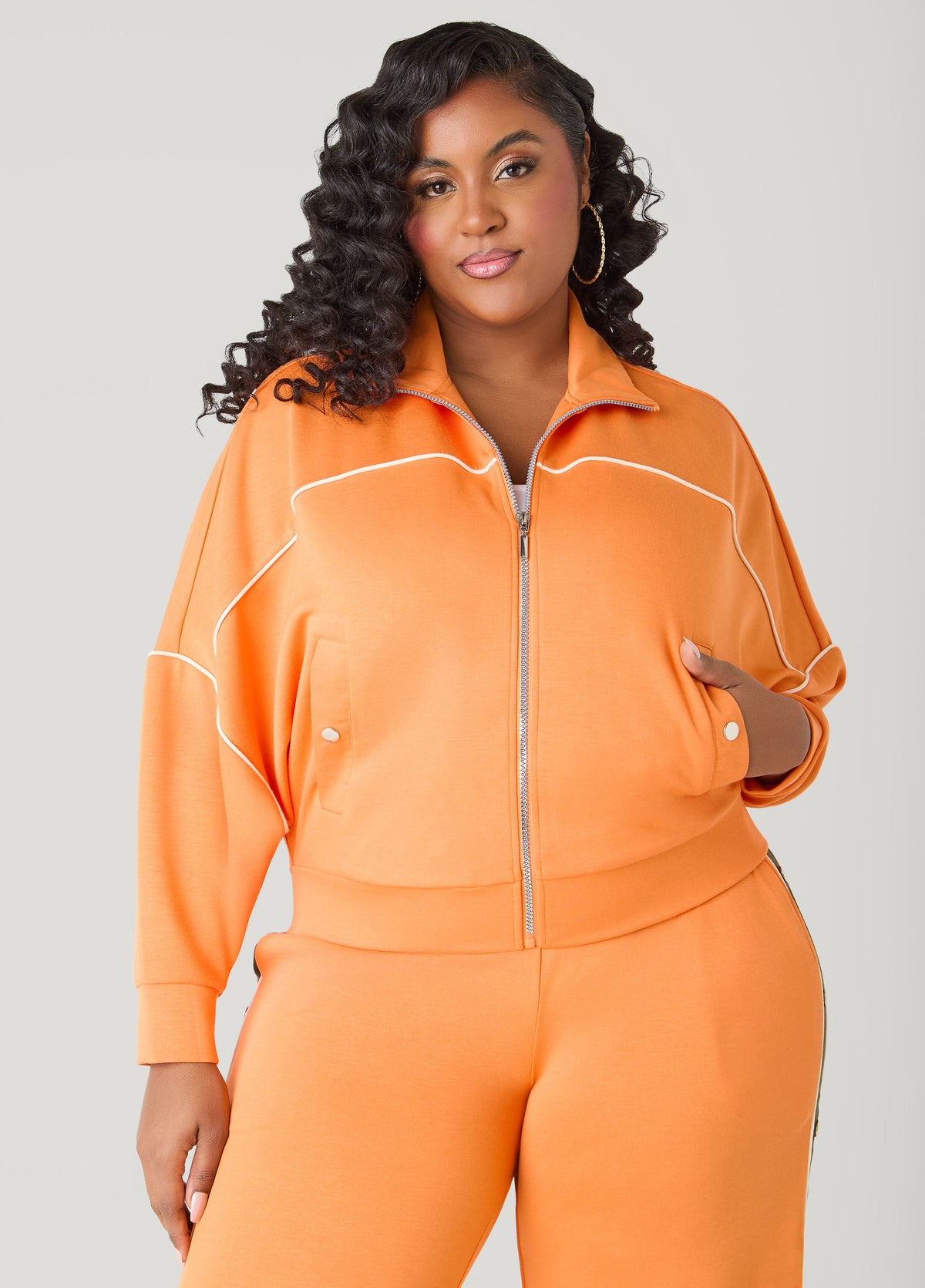 Piped Jersey Track Jacket