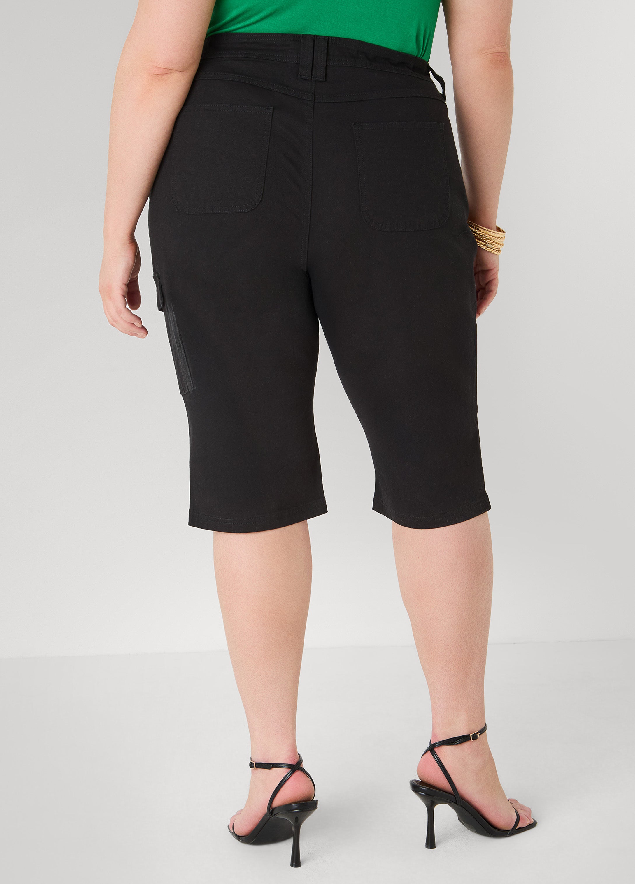 Grommet Denim Capris