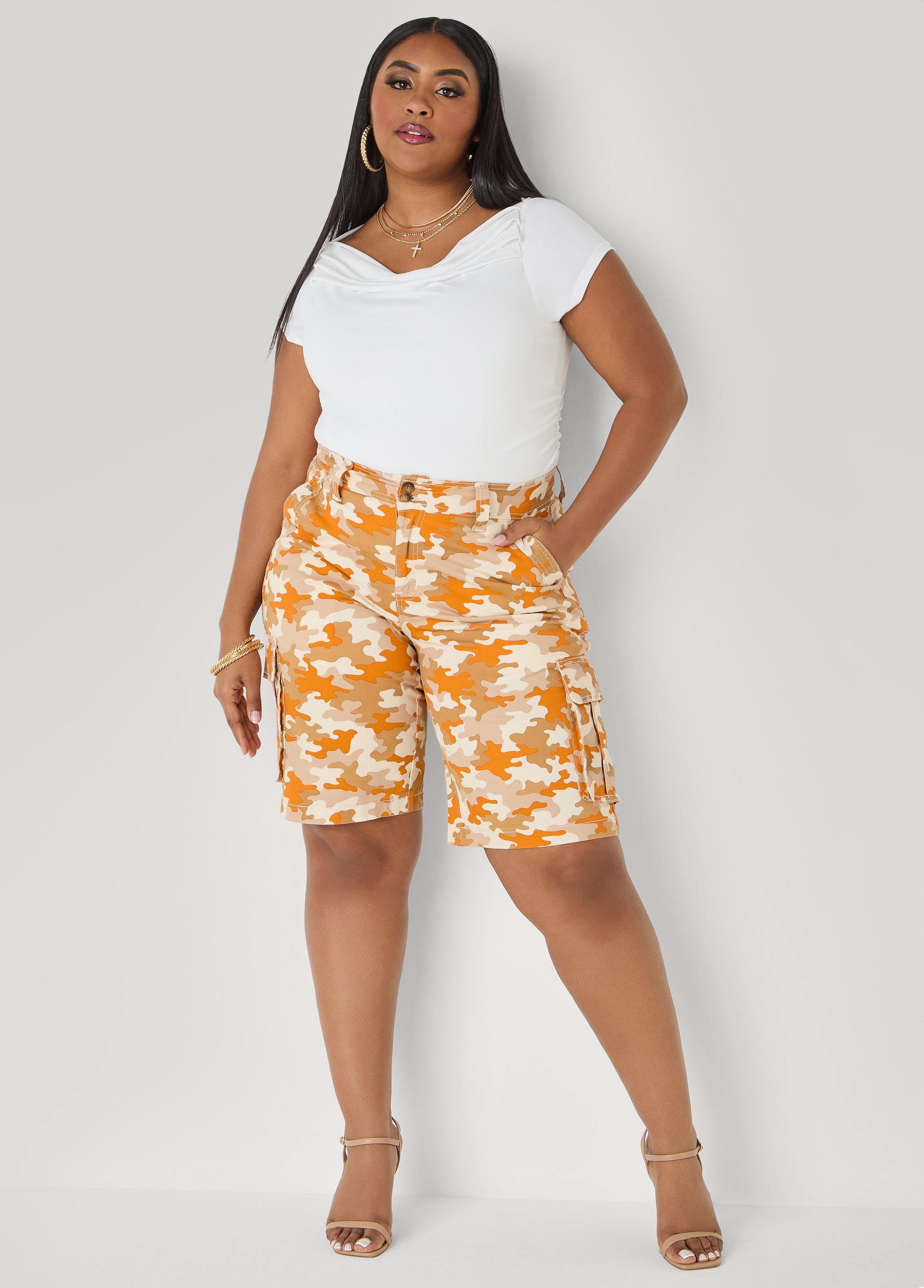 Camo Cargo Bermuda Shorts