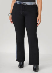 Striped Trimmed Bootcut Jeans