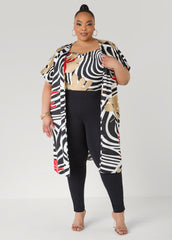 Floral Print Satin Duster
