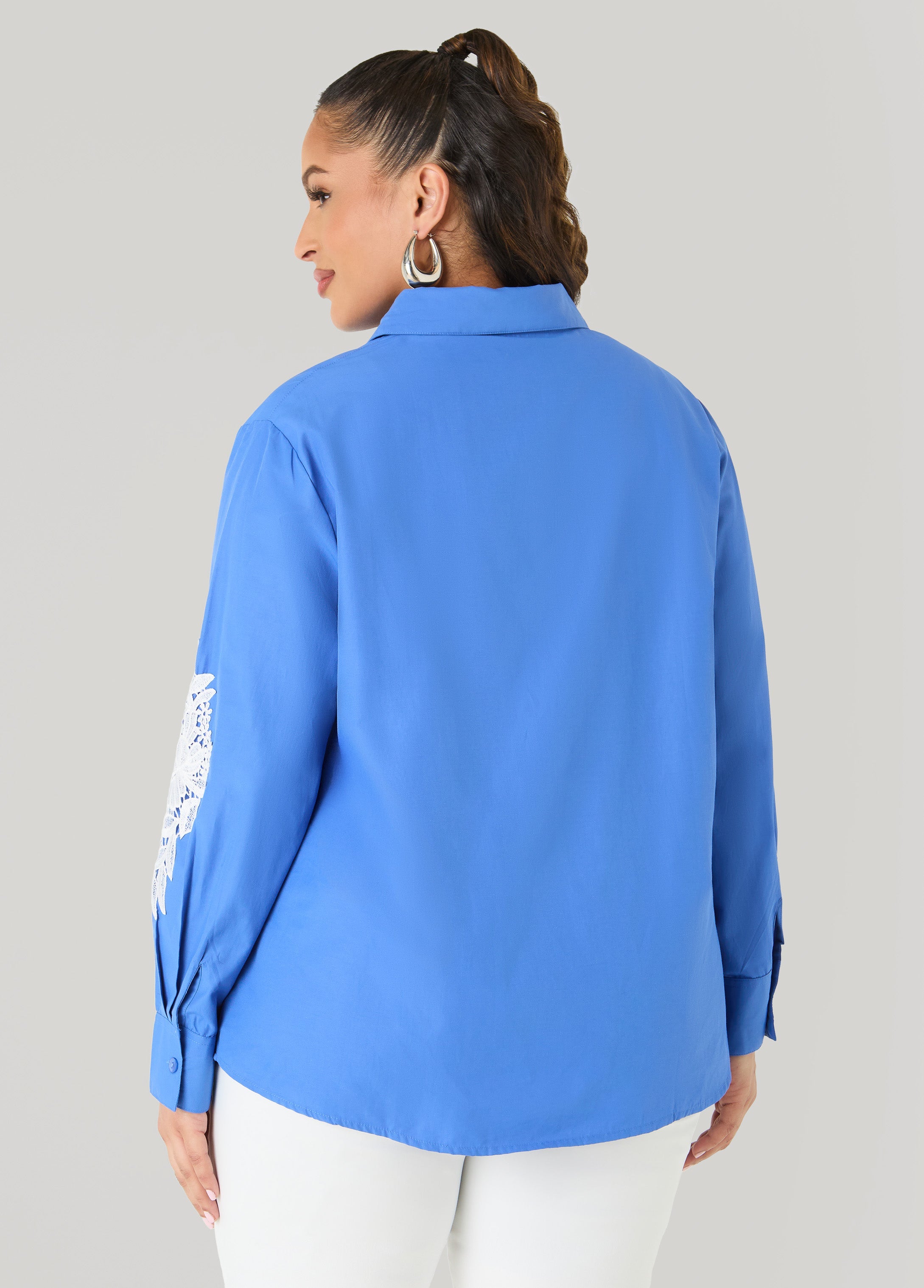 Applique Cotton Blend Shirt