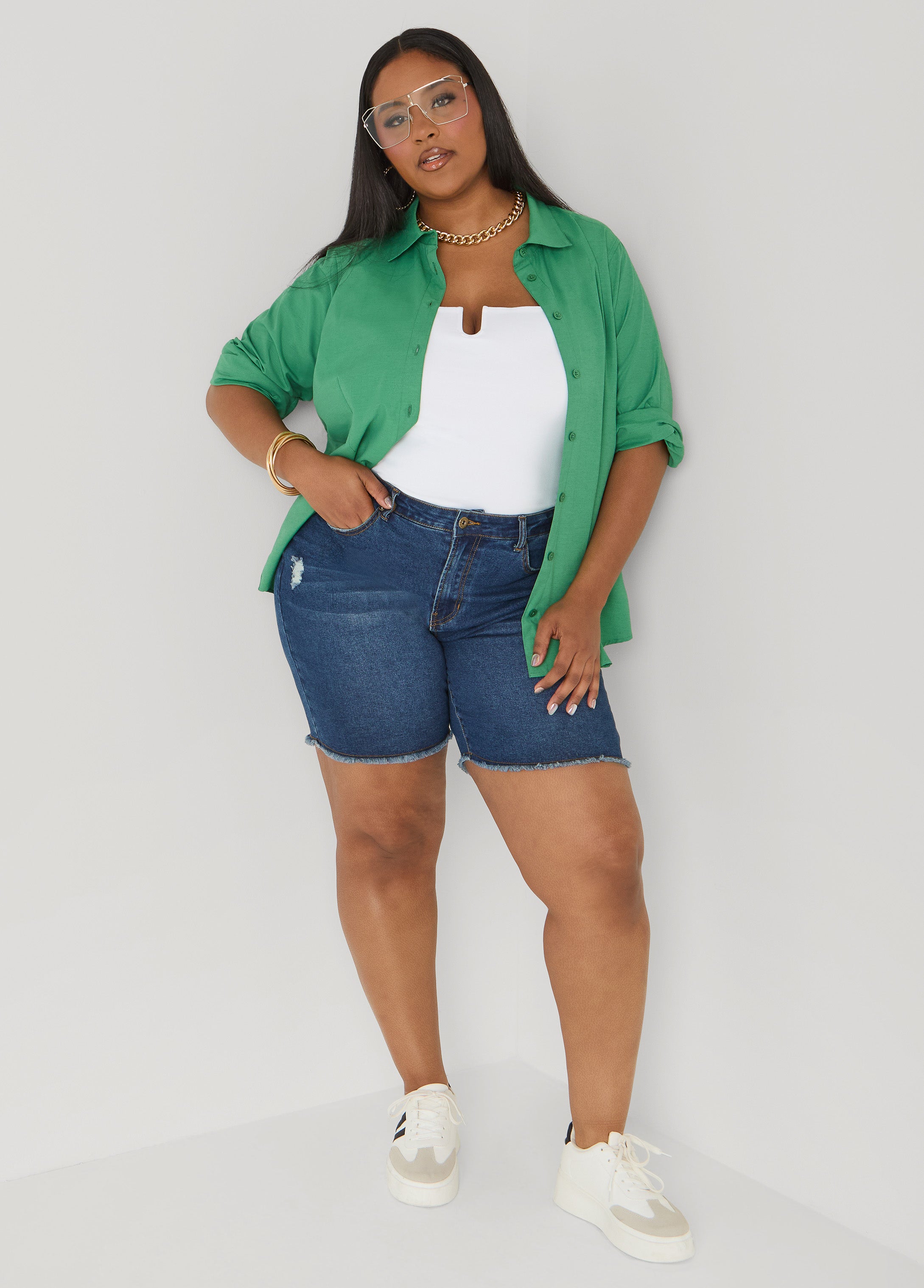 Tall Collared Cotton Blend Shirt
