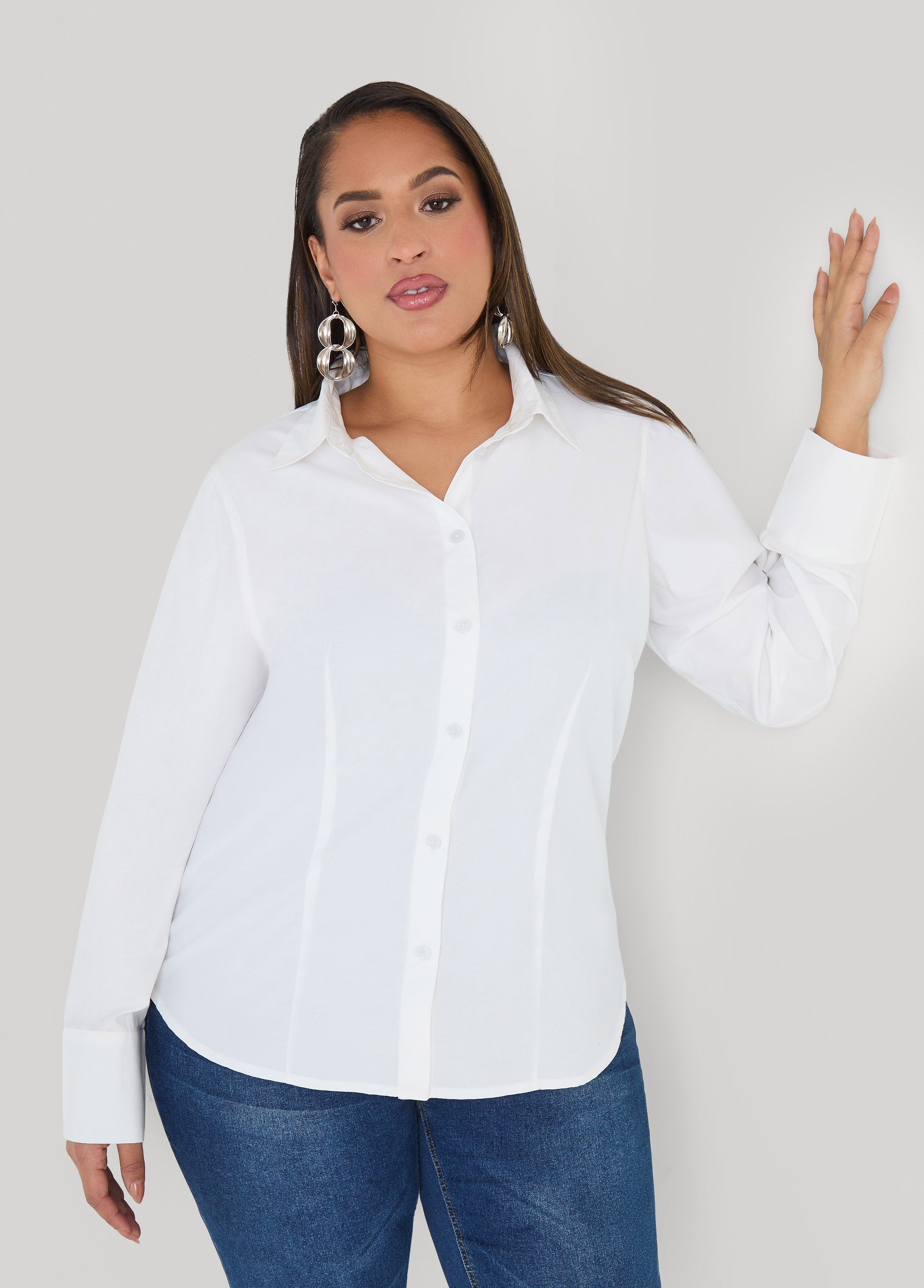 Tall Cotton Blend Collared Shirt