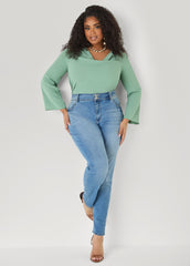 Textured Cowl Neck Blouse