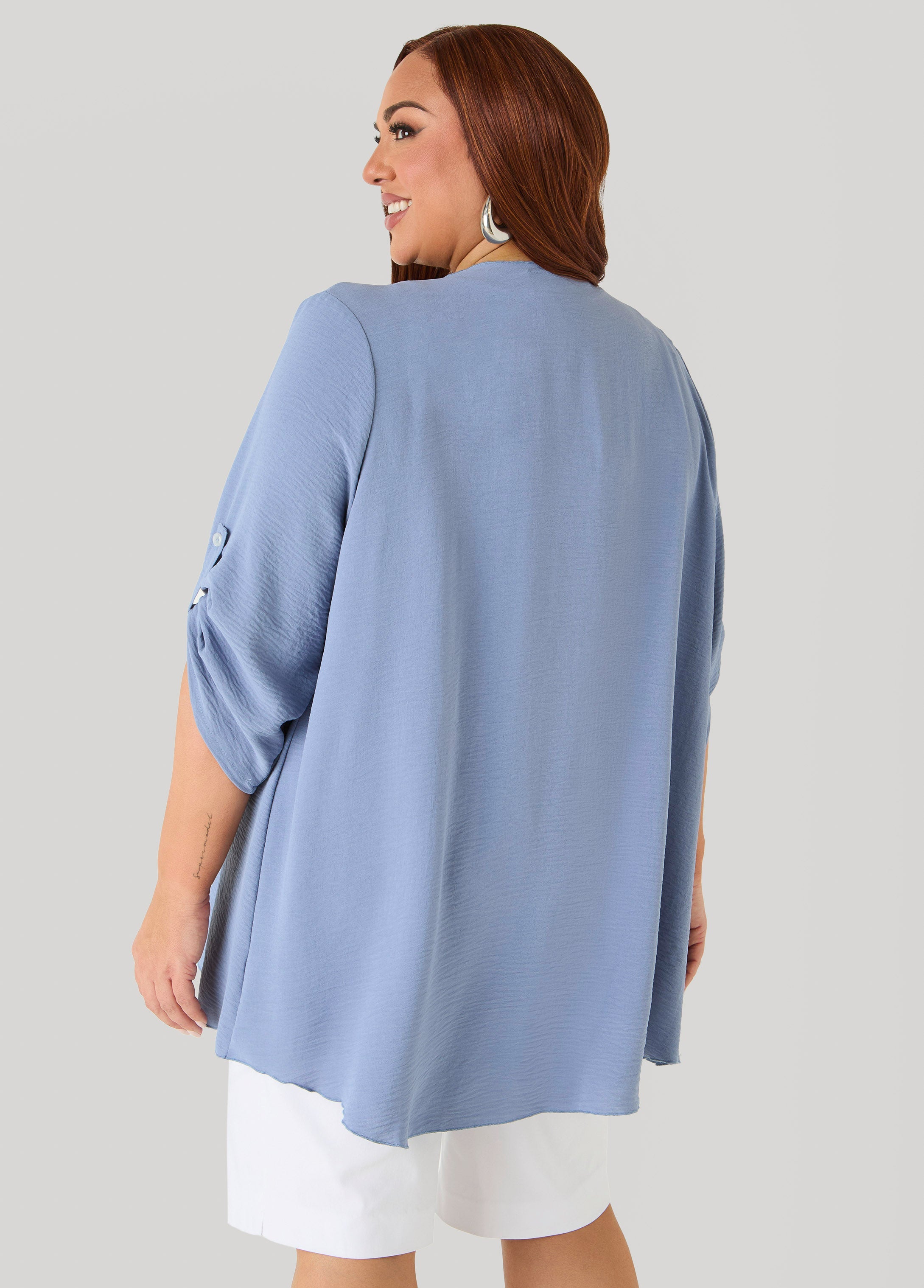 Textured Open Front Kimono