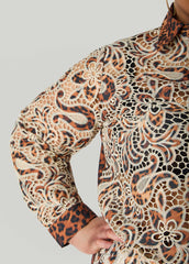 Leopard Print Corded Lace Shirt