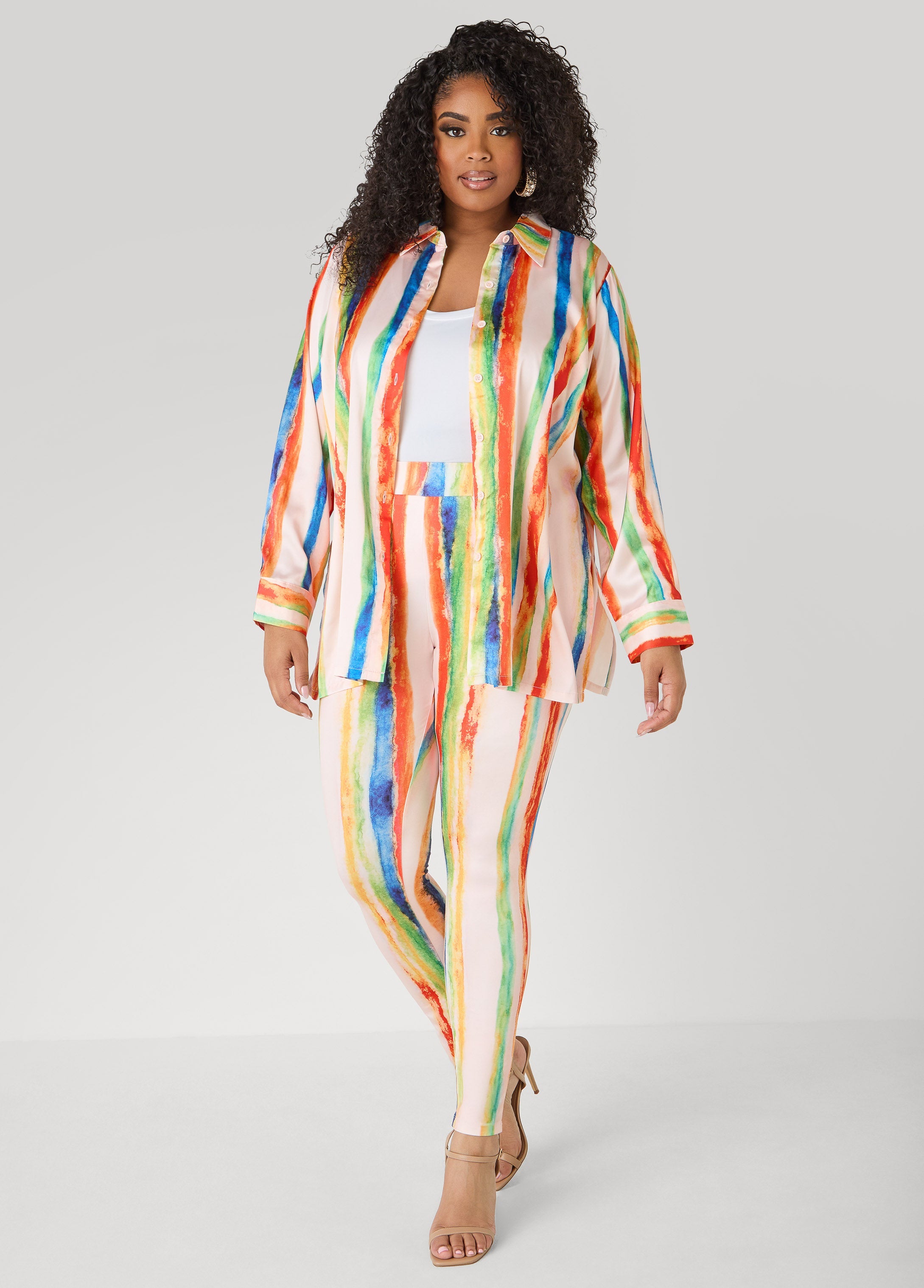 Brushstroke Striped Leggings
