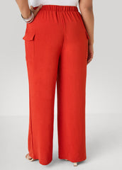 Textured Wide Leg Cargo Pants