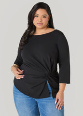 Knotted Boat Neck Top