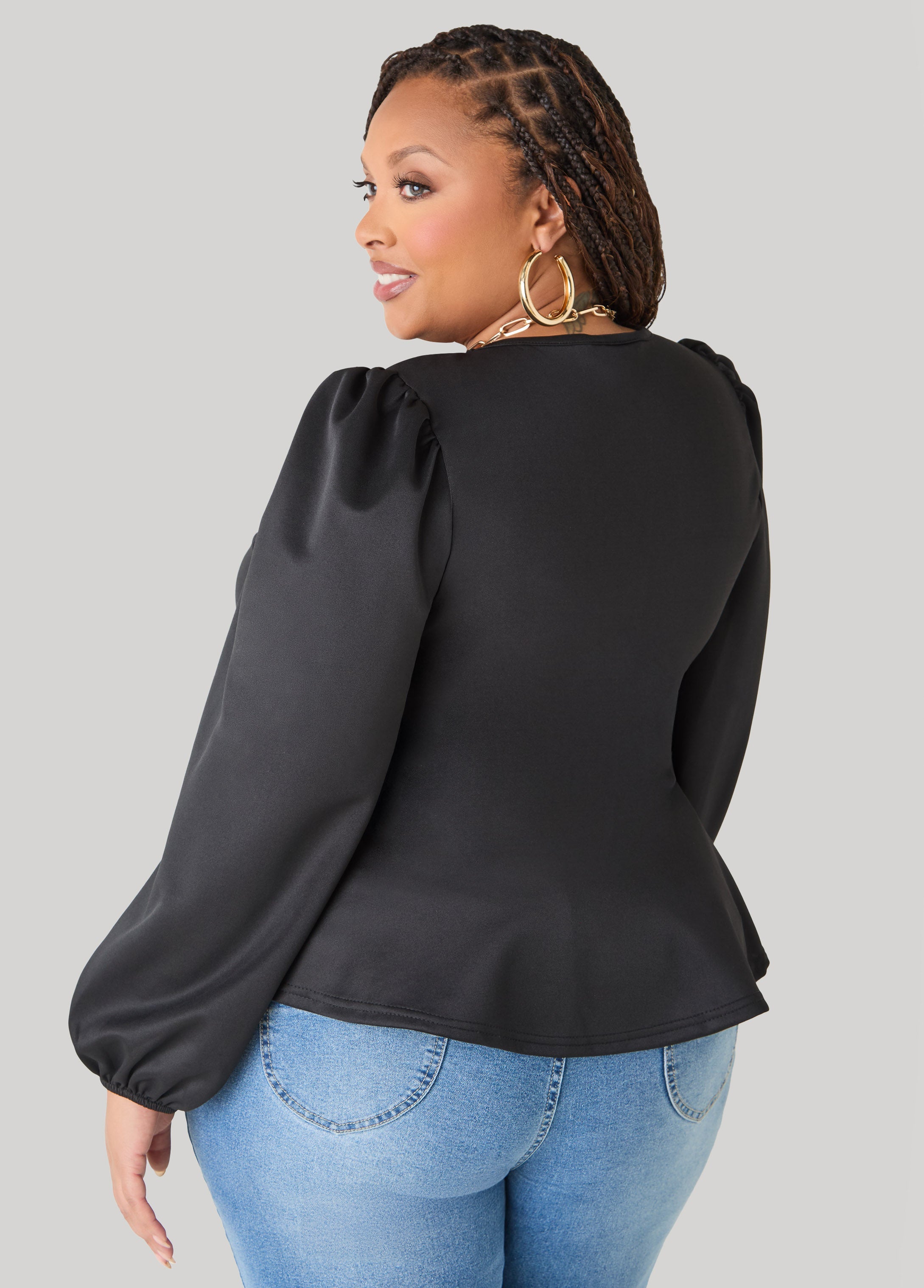 Puff Sleeved Peplum Top