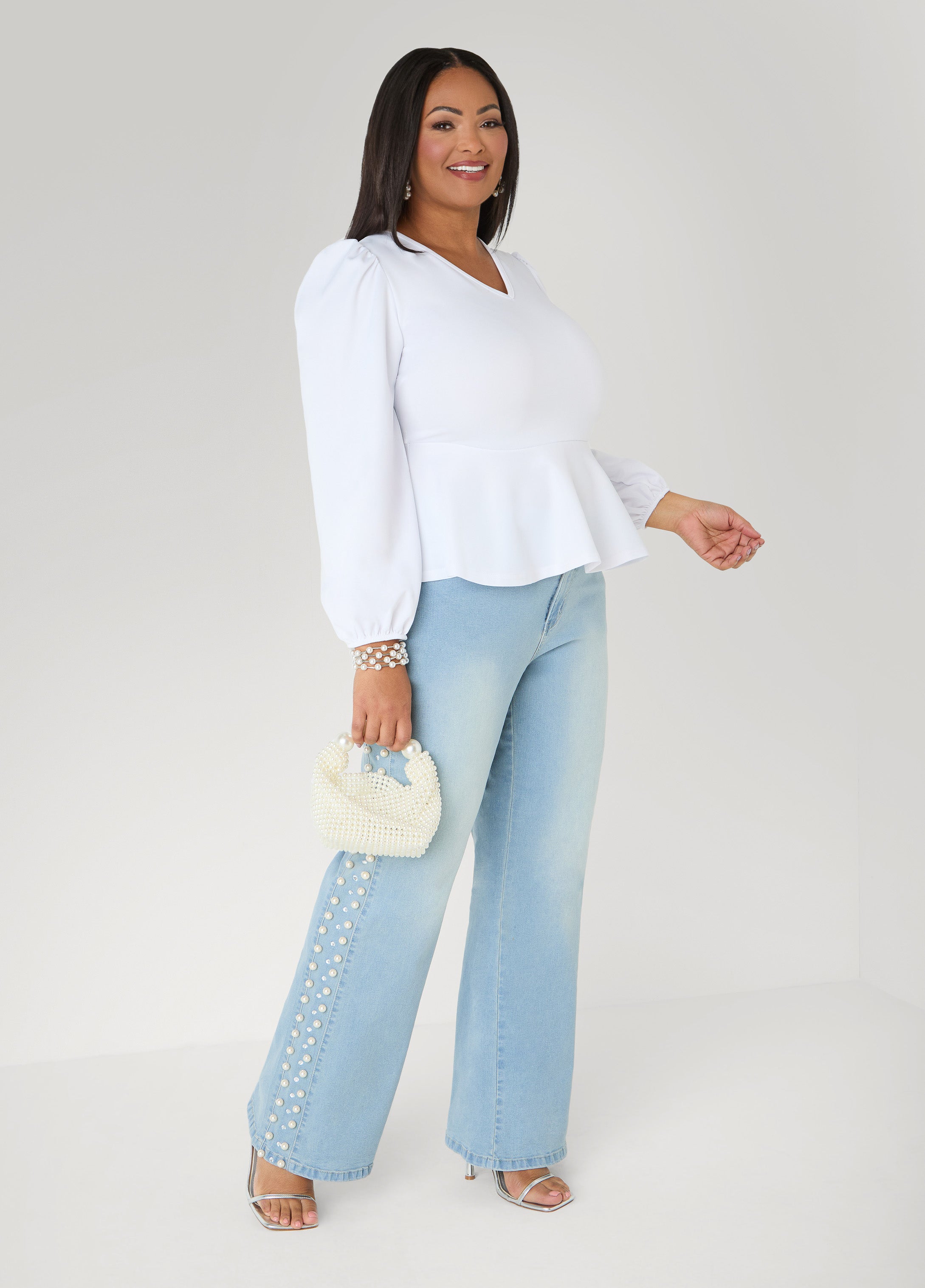 Puff Sleeved Peplum Top