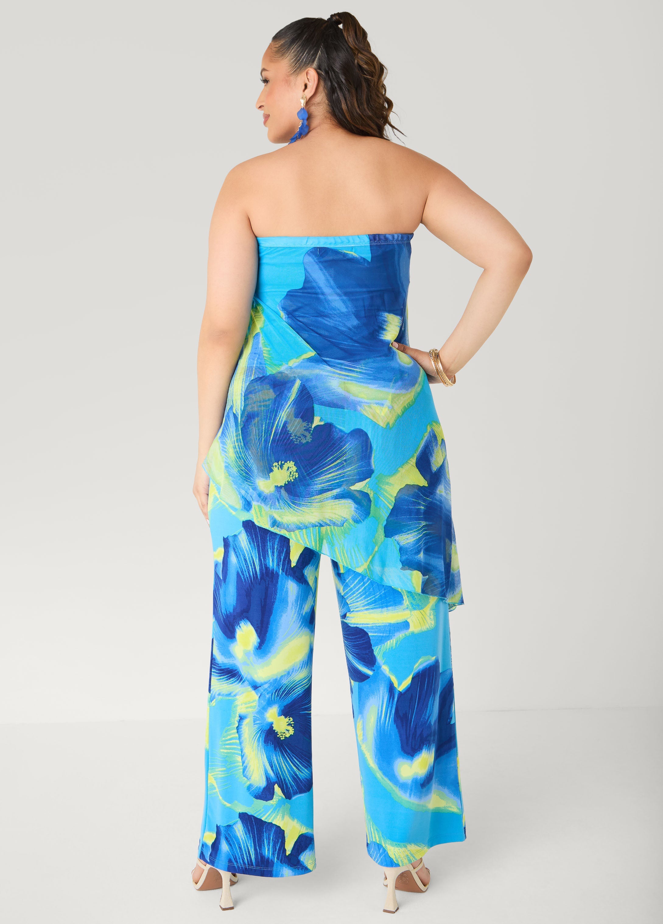 Tropical Asymmetric Mesh Tube Top