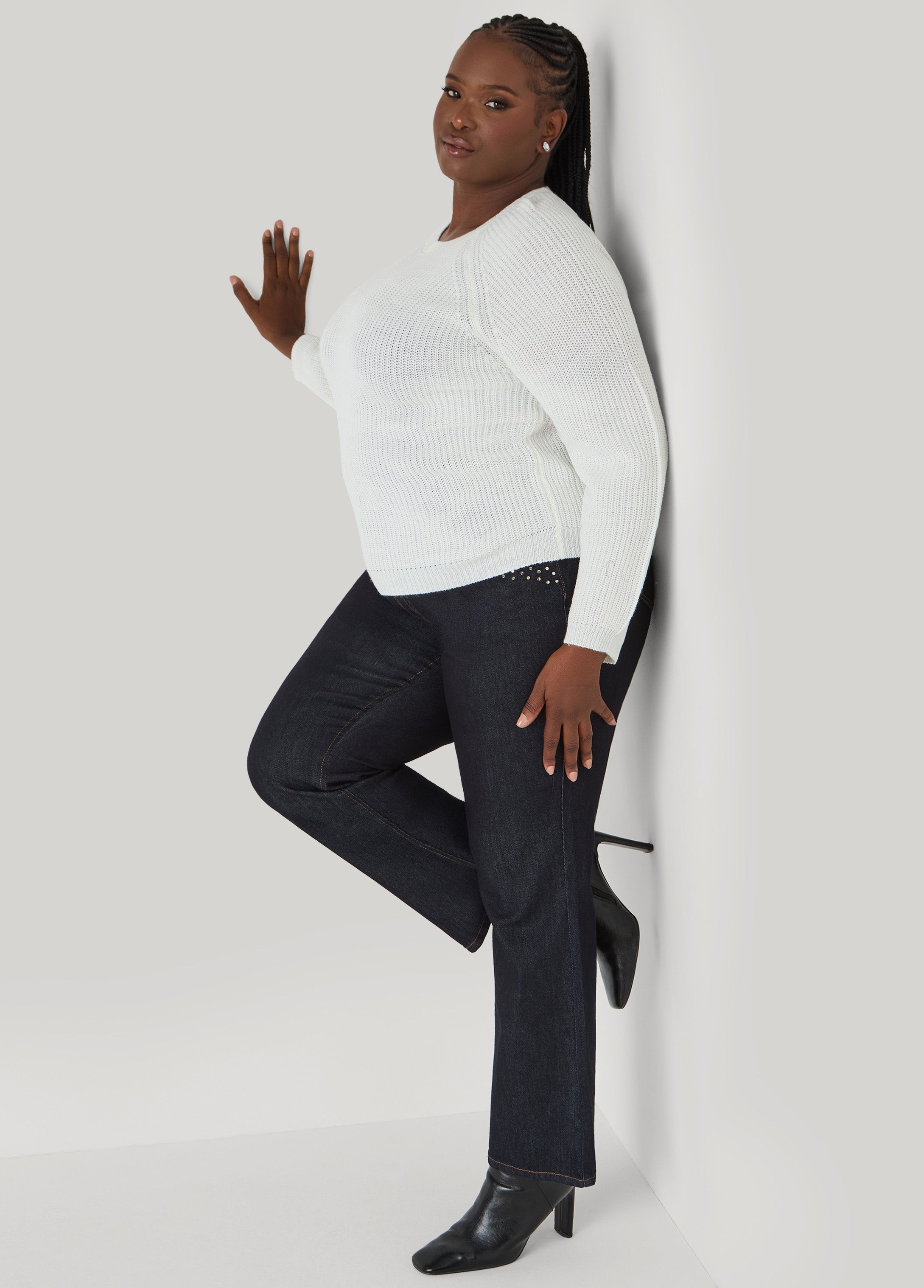 Ribbed Raglan Sweater
