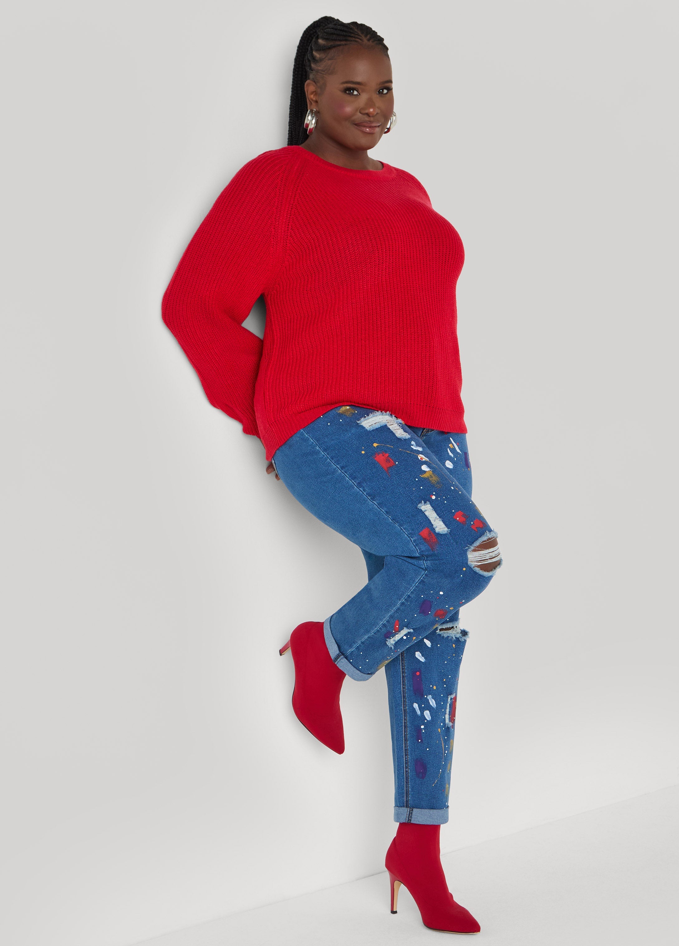 Ribbed Raglan Sweater