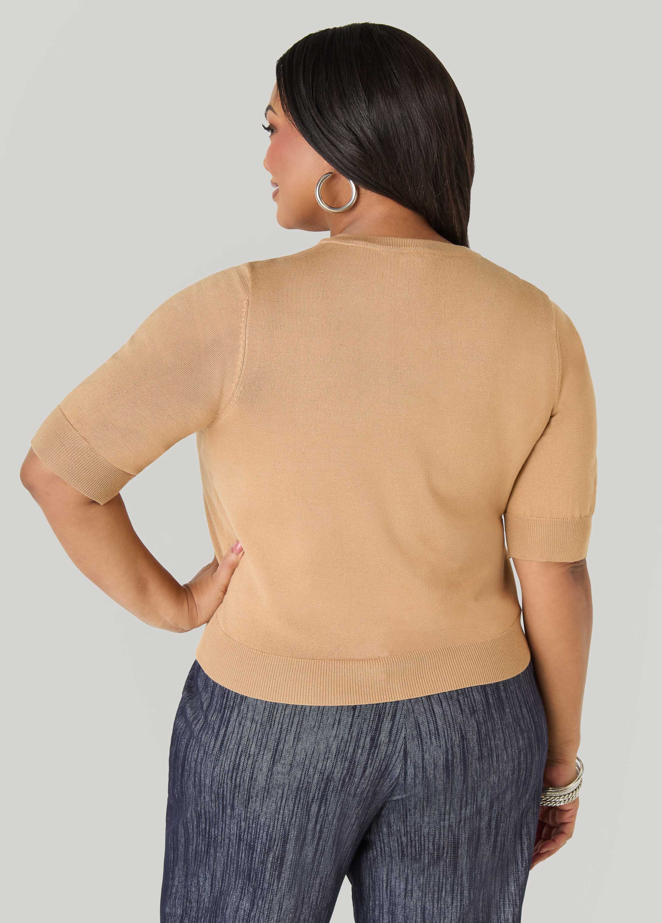 Cropped Knit Cardigan