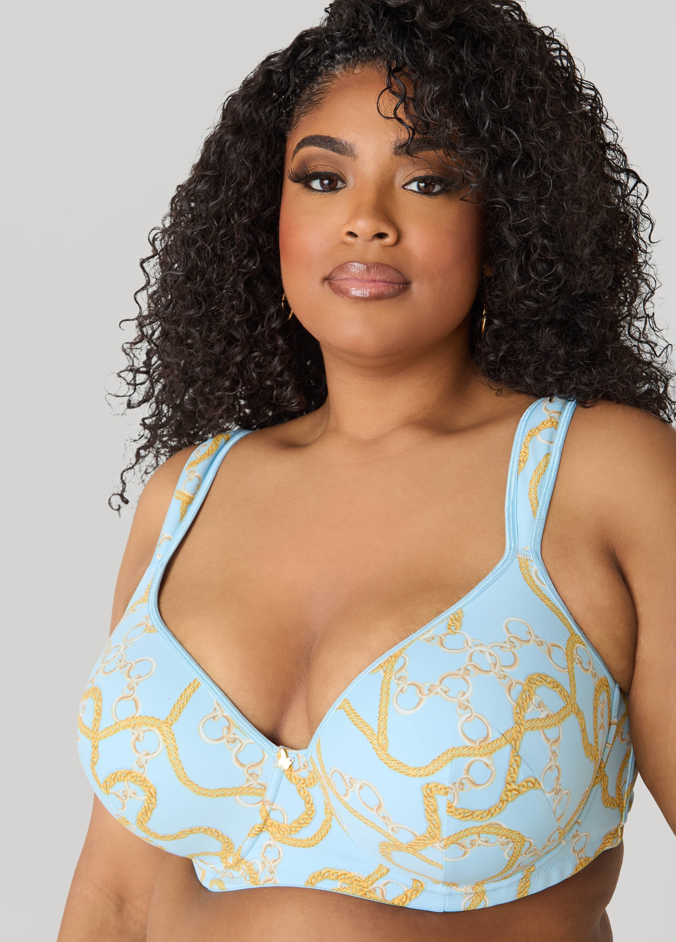 Chain Print Plunge Butterfly Bra