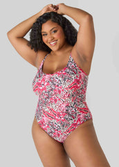 Leopard And Floral Print Swimsuit